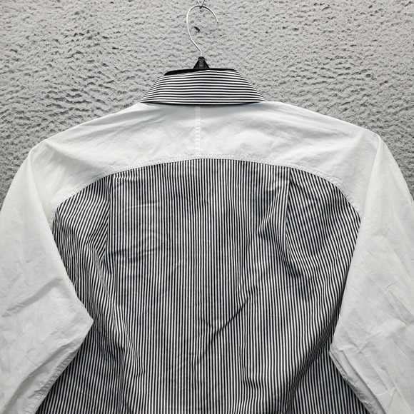 LAFAYETTE 148 New York Shirt Womens XS Multi Colorblock Striped Collar Button Up - Picture 10 of 11